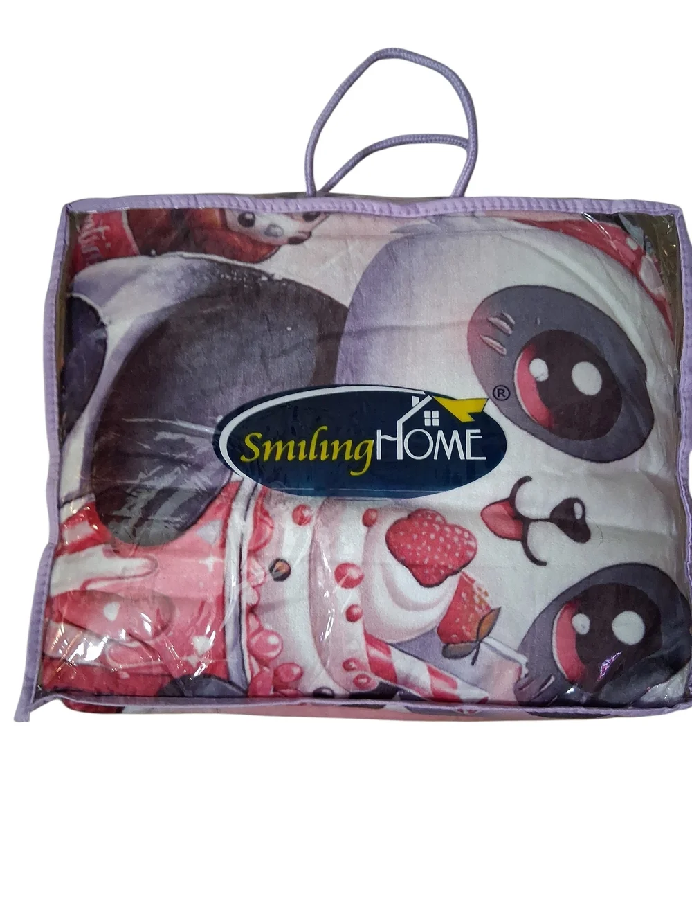 NWT Smiling Home Alice Pink Panda Toddler Plush Baby Blanket